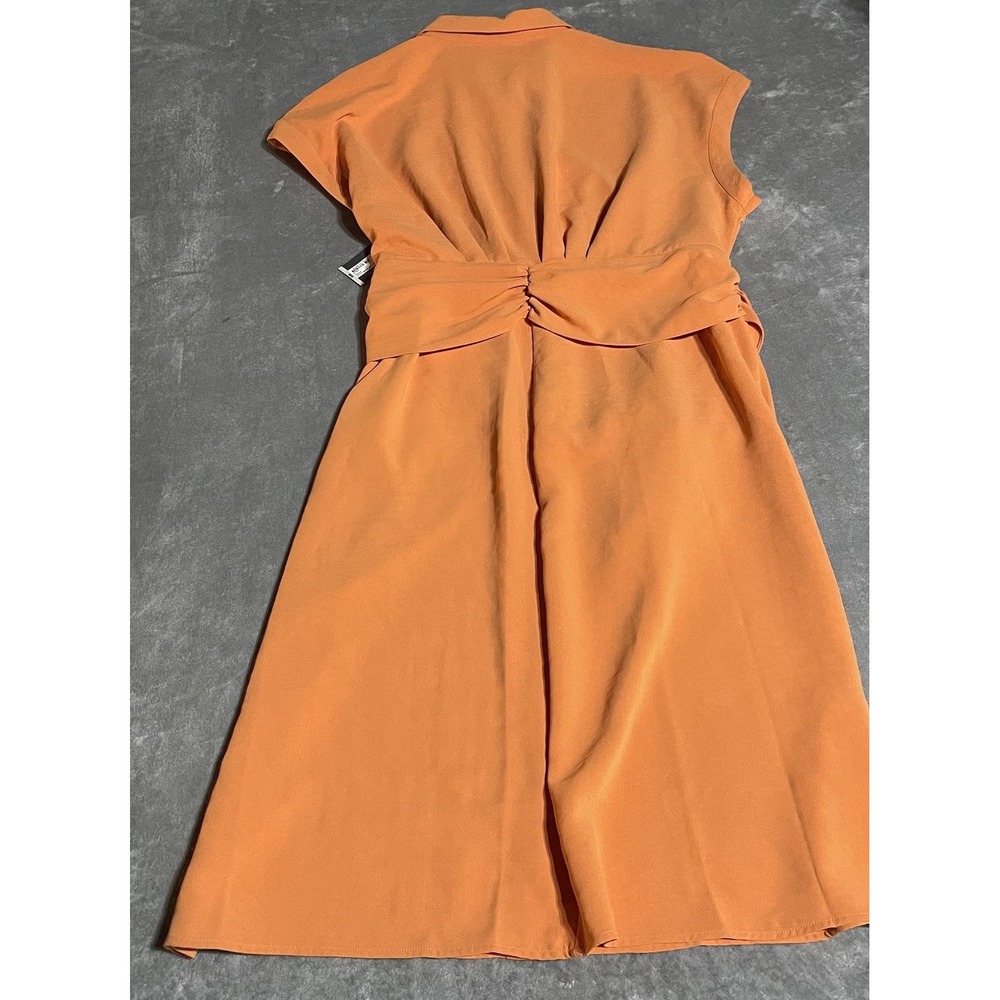 Worthington Dress‎  Womens 2X Orange Button Up Tie Waist Beach Boho Coastal - Picture 7 of 7